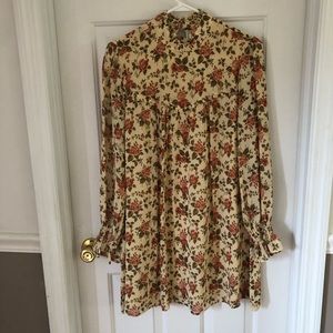 Reformation Jourdan Ruffled Varenna Floral Crepe Mini Dress Size M